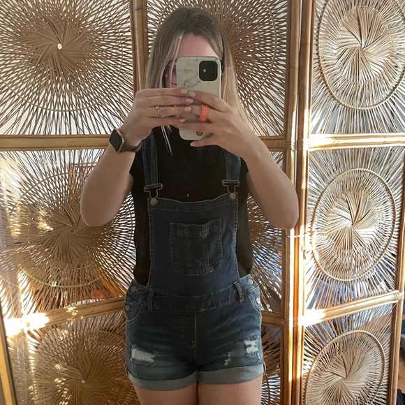 Denim short overalls - Picture 3 of 4